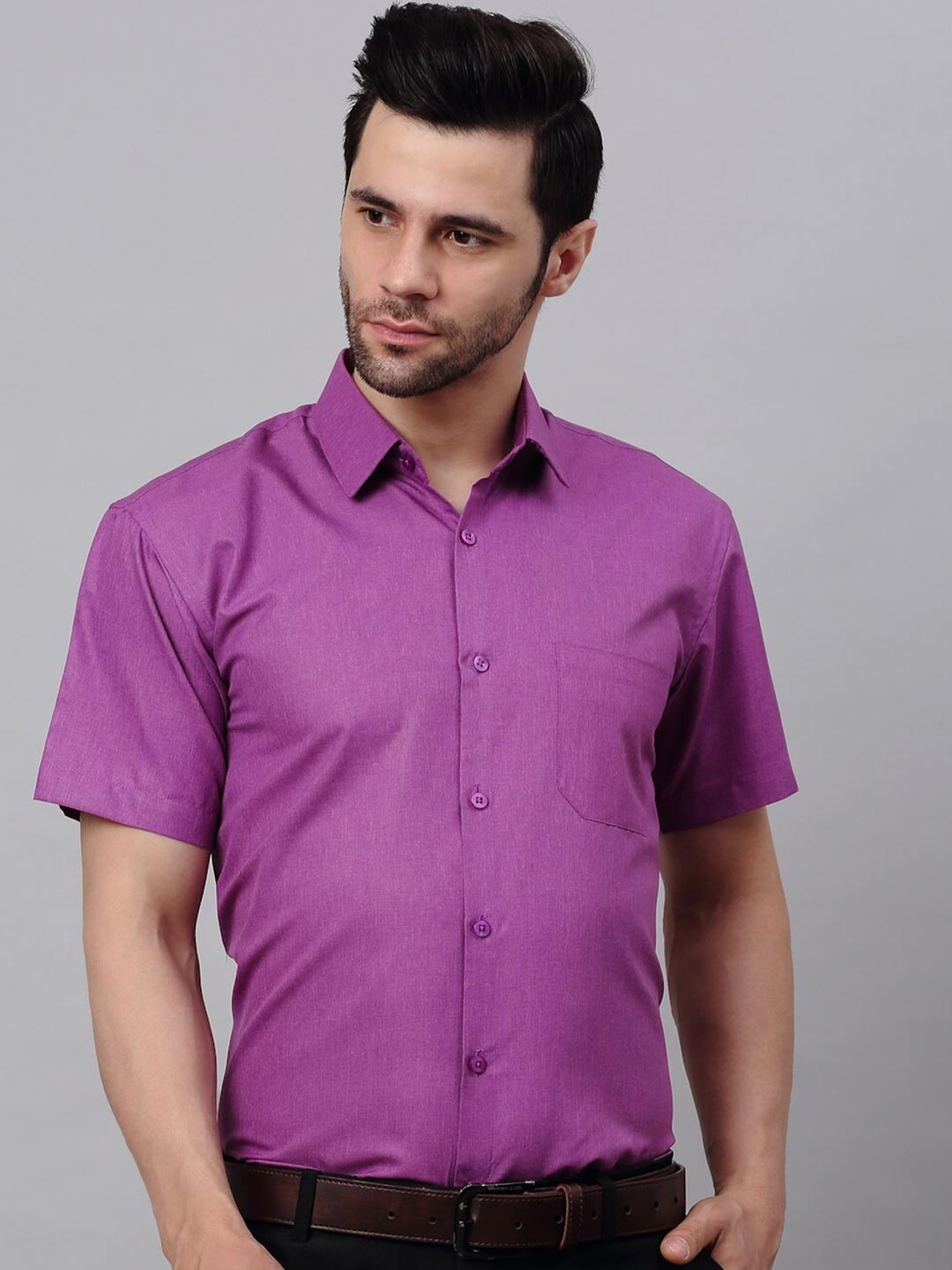 

JAINISH Men Purple Classic Formal Shirt