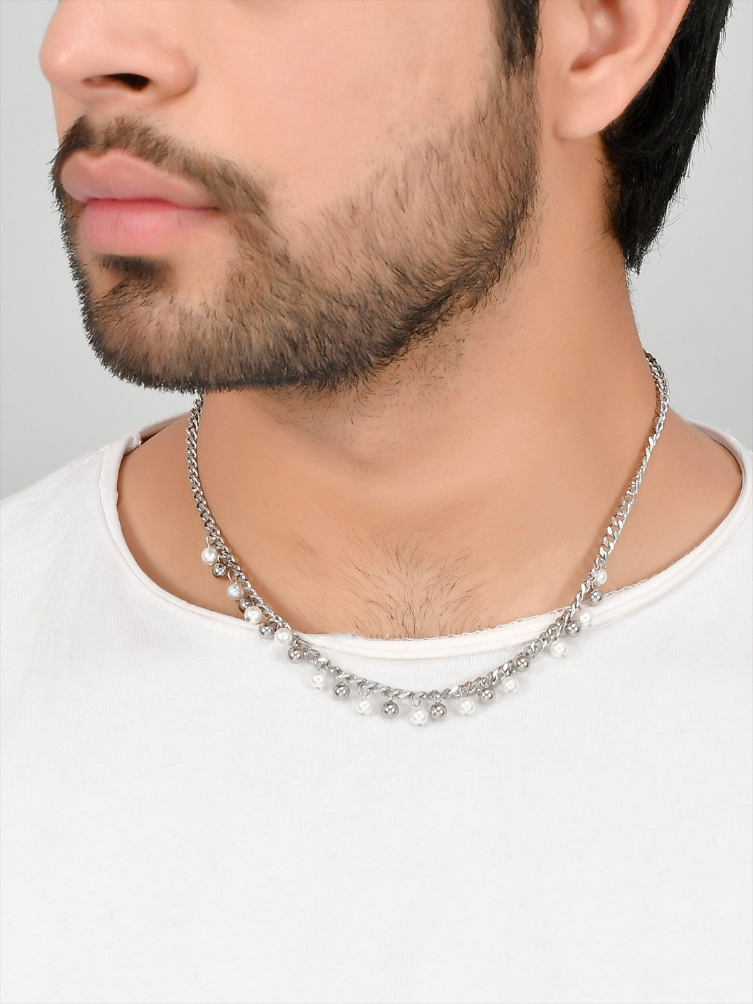 

AQUASTREET Men Silver-Toned Silver-Plated Necklace