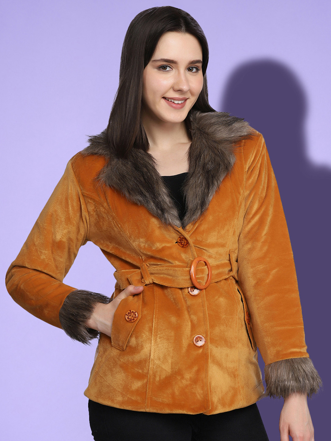 

BUY NEW TREND Women Yellow Lightweight Parka Jacket