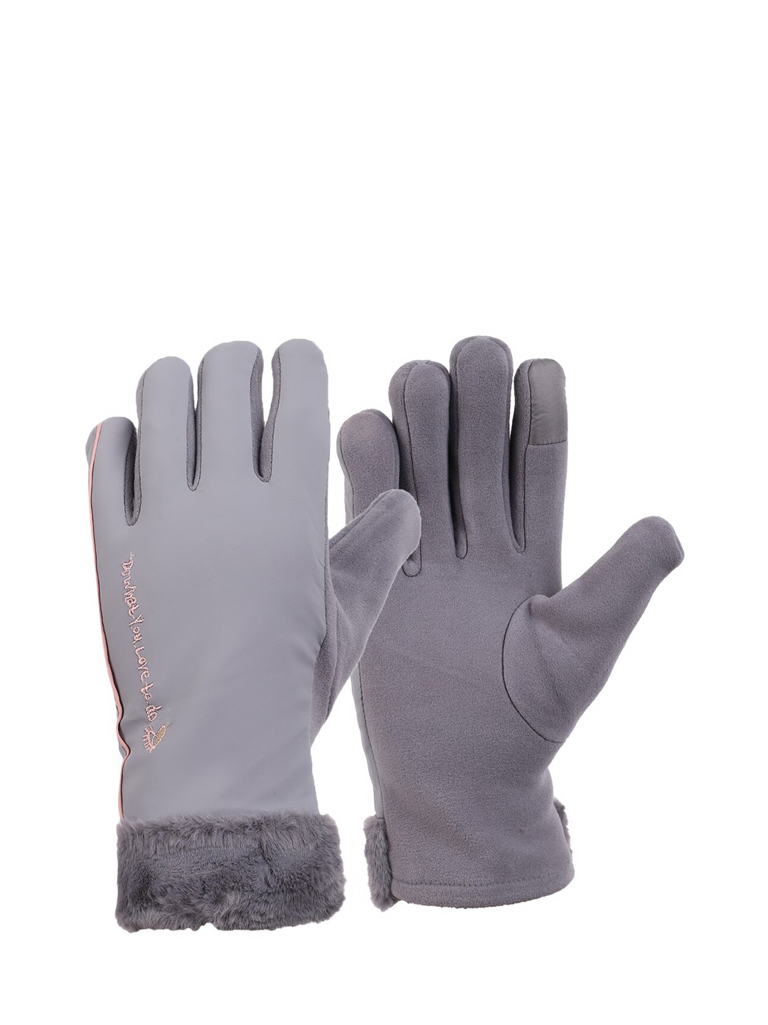 

ELLIS Women Grey Solid Acrylic Hand Gloves