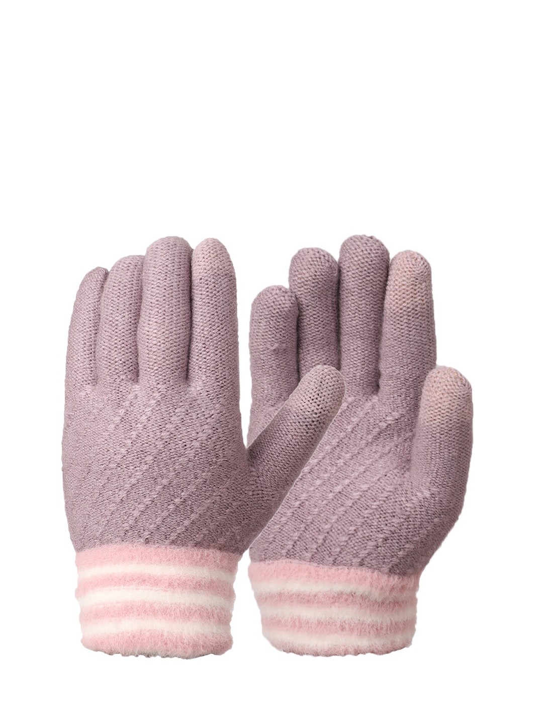 

ELLIS Women Pink & White Textured Hand Gloves