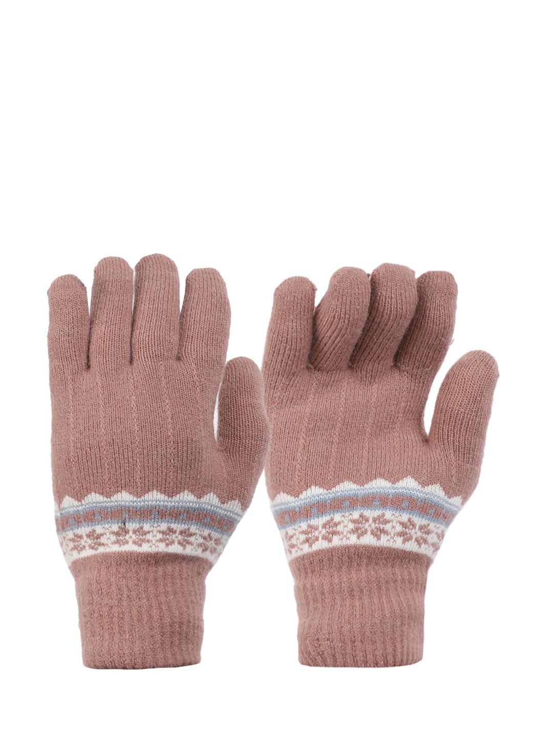 

ELLIS Women Beige & White Textured Hand Gloves