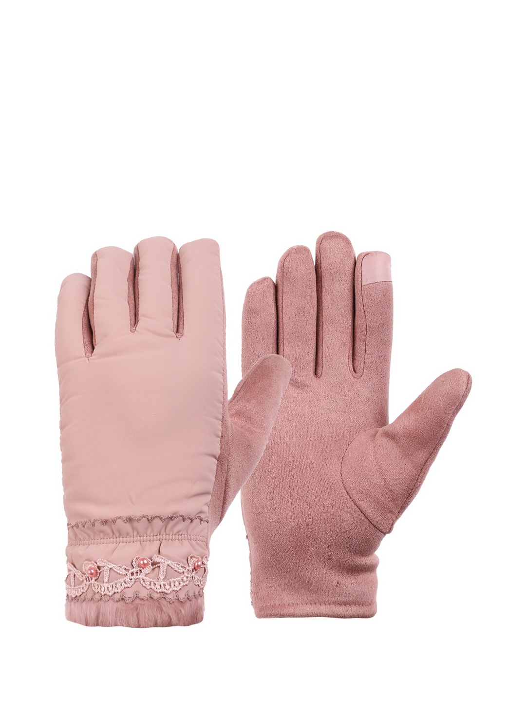 

ELLIS Women Pink Solid Acrylic Hand Gloves