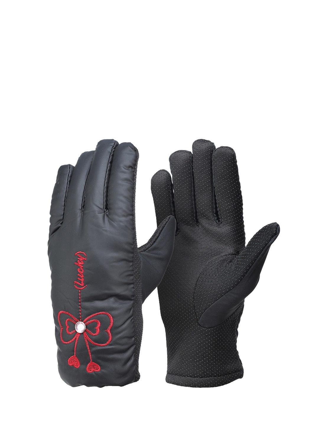 

ELLIS Women Black Self Design Gloves With Touch Screen Fingers