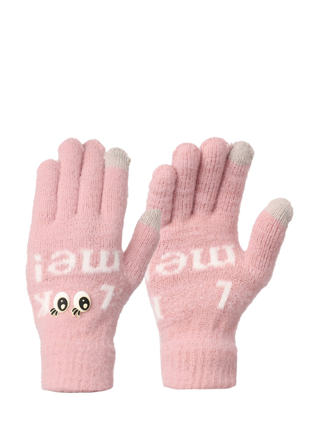 

ELLIS Women Pink Knitted Acrylic Hand Gloves