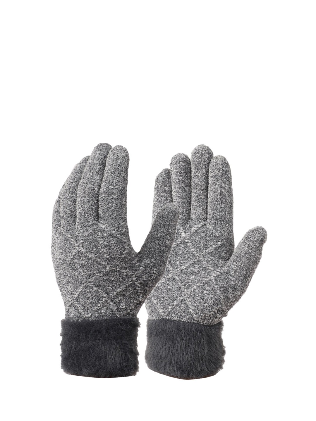

ELLIS Women Black Self Design Gloves With Touch Screen