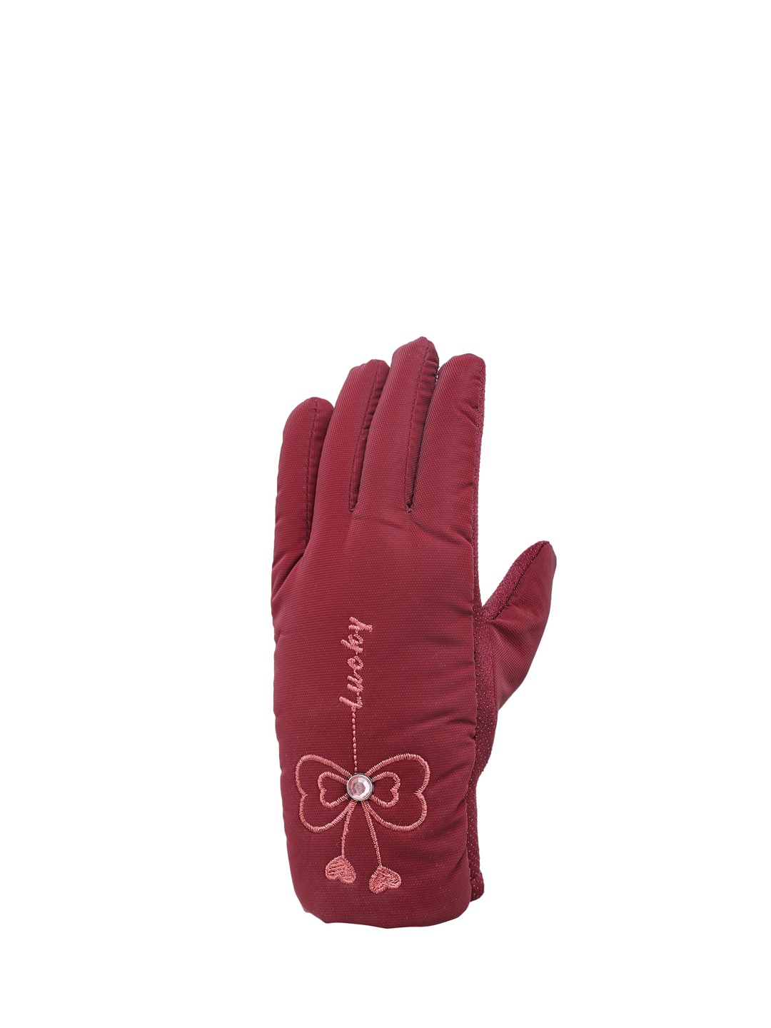 

ELLIS Women Maroon Embroidered Acrylic Hand Gloves