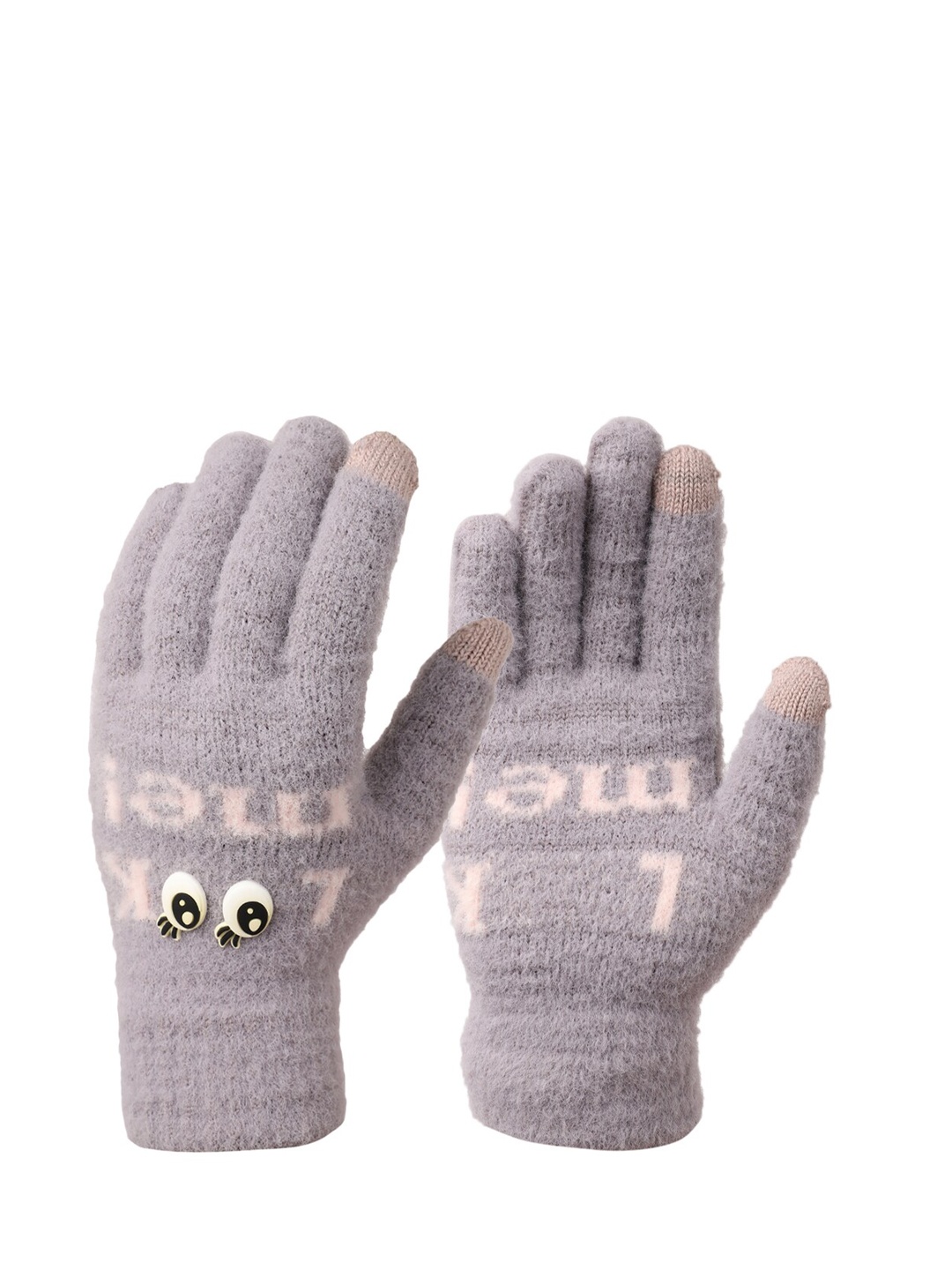 

ELLIS Women Grey & White Textured Hand Gloves