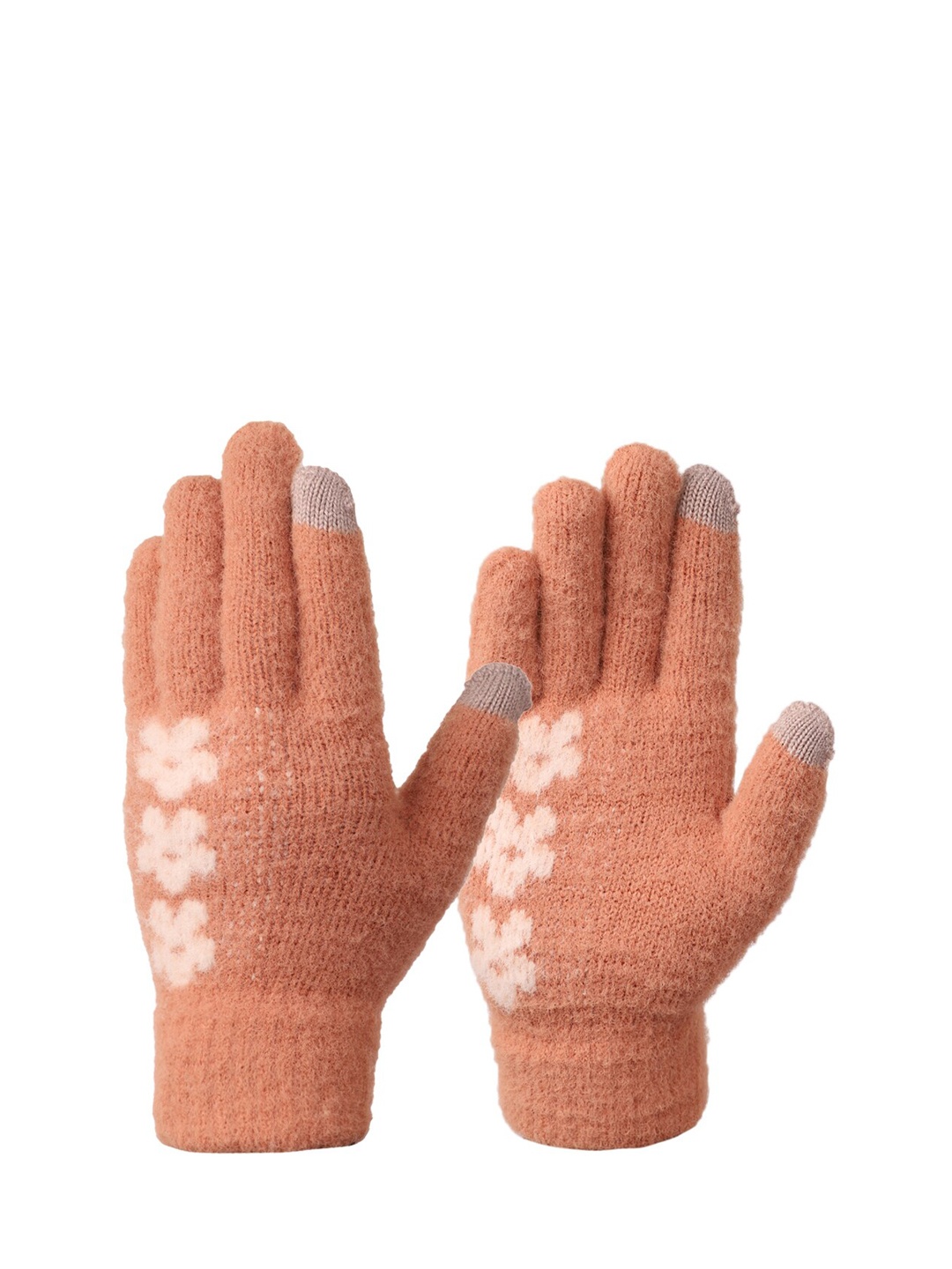 

ELLIS Women Orange Patterned Hand Gloves