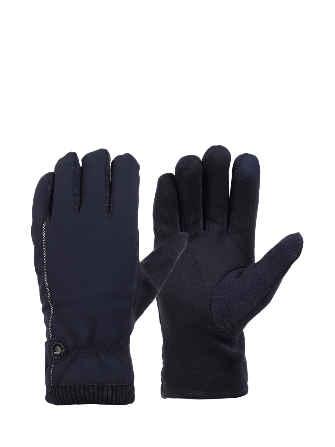 

ELLIS Blue Self Design Gloves With Touch Screen Fingers