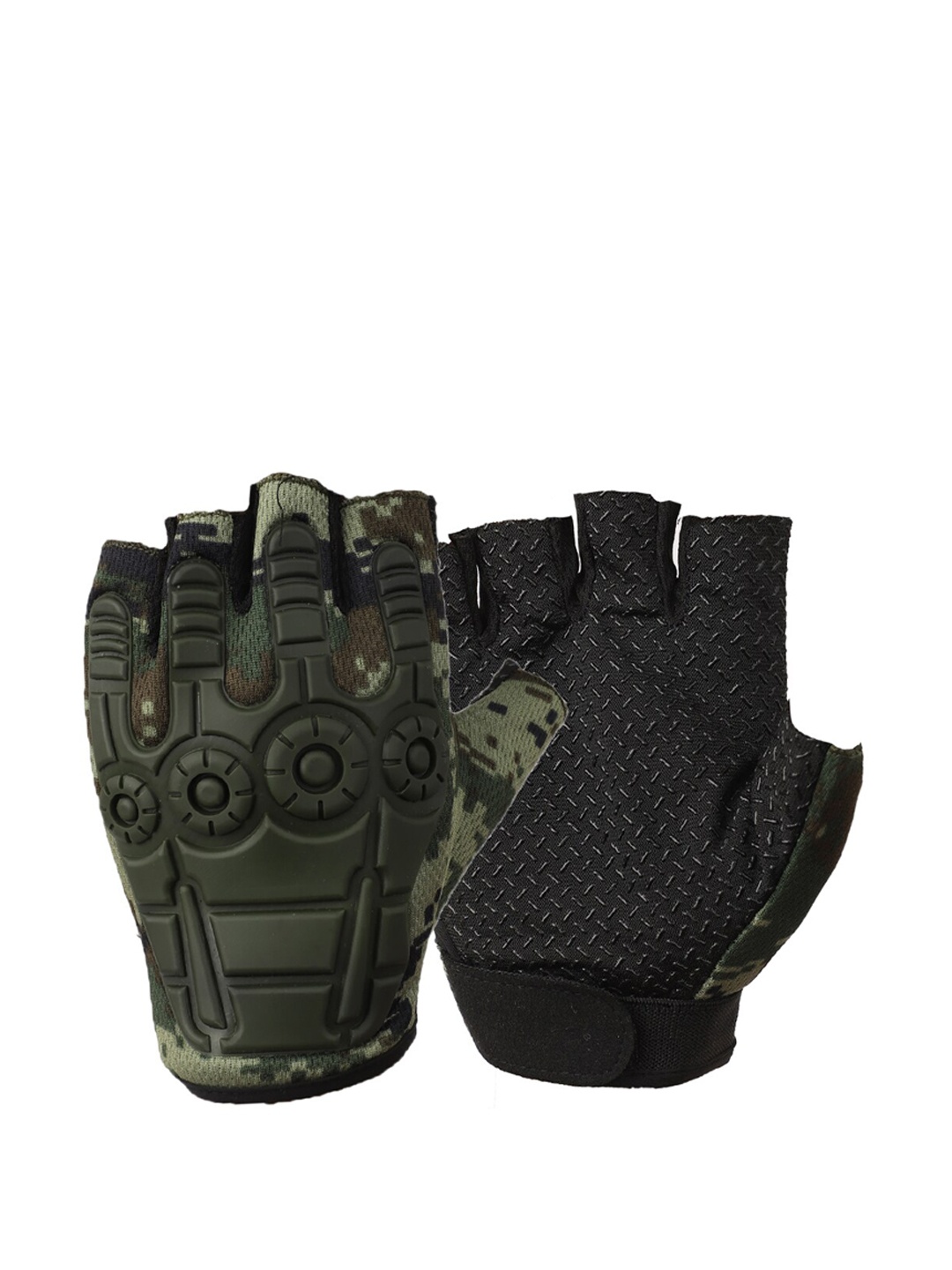 

ELLIS Black Solid Half-Finger Gloves