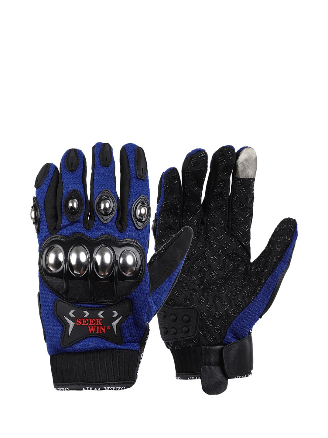 

ELLIS Blue & Black Textured Hand Gloves