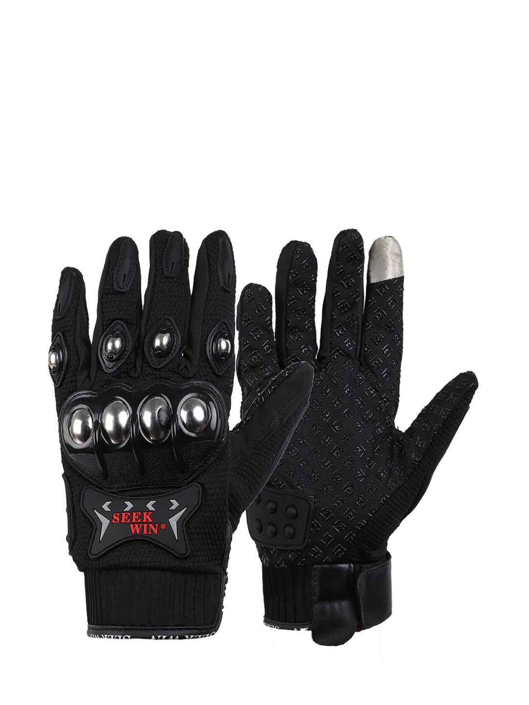 

ELLIS Black Self Design Gloves With Touch Screen Fingers