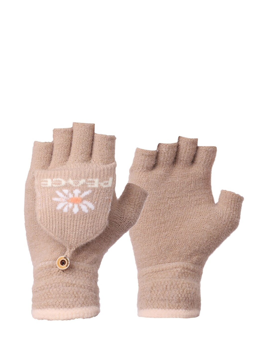 

ELLIS Unisex Beige Patterned 2 In 1 Gloves