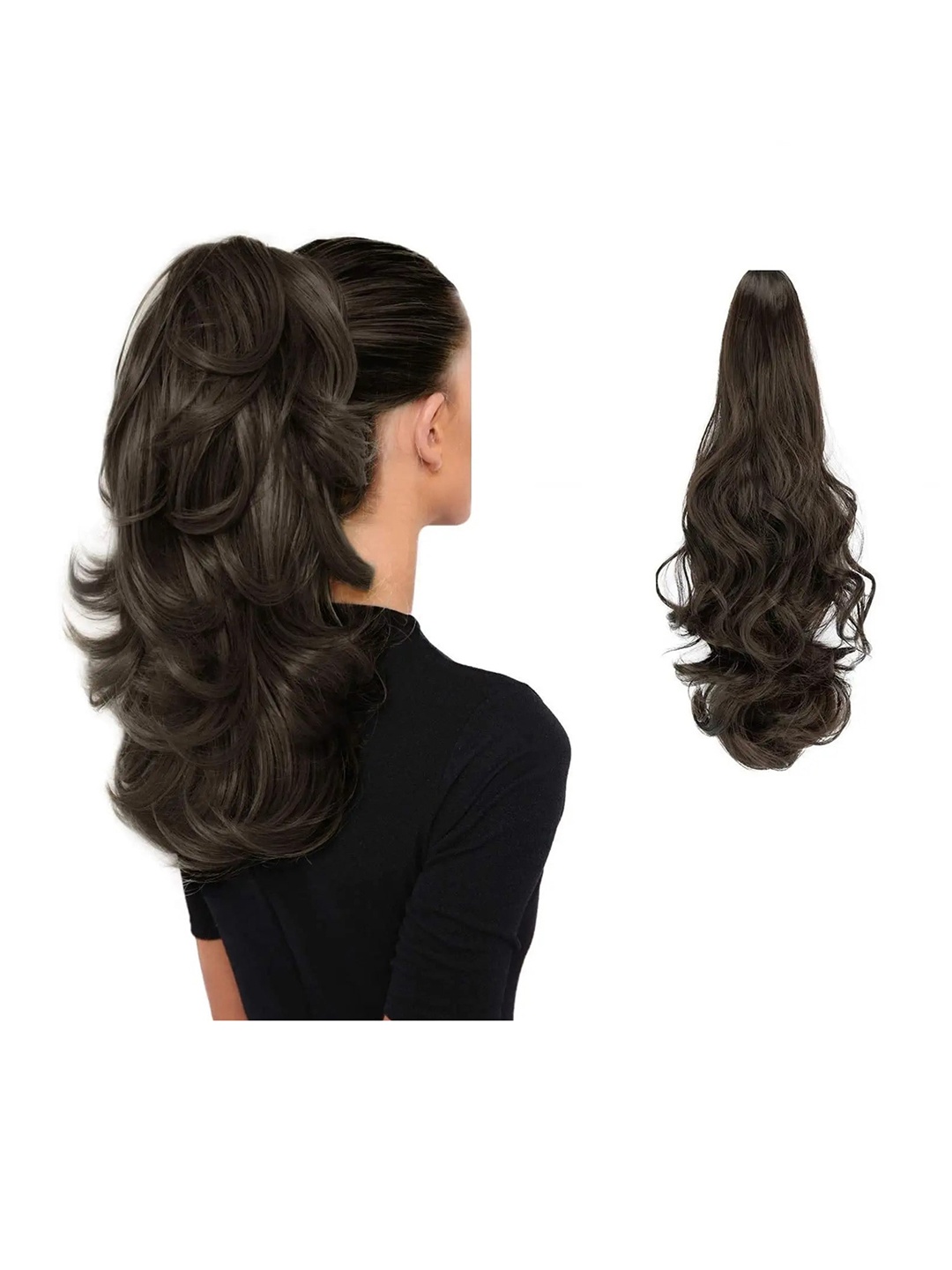 

CHANDERKASH 13Inches Curly Ponytail Nylon & Synthetic Hair Extension, Brown