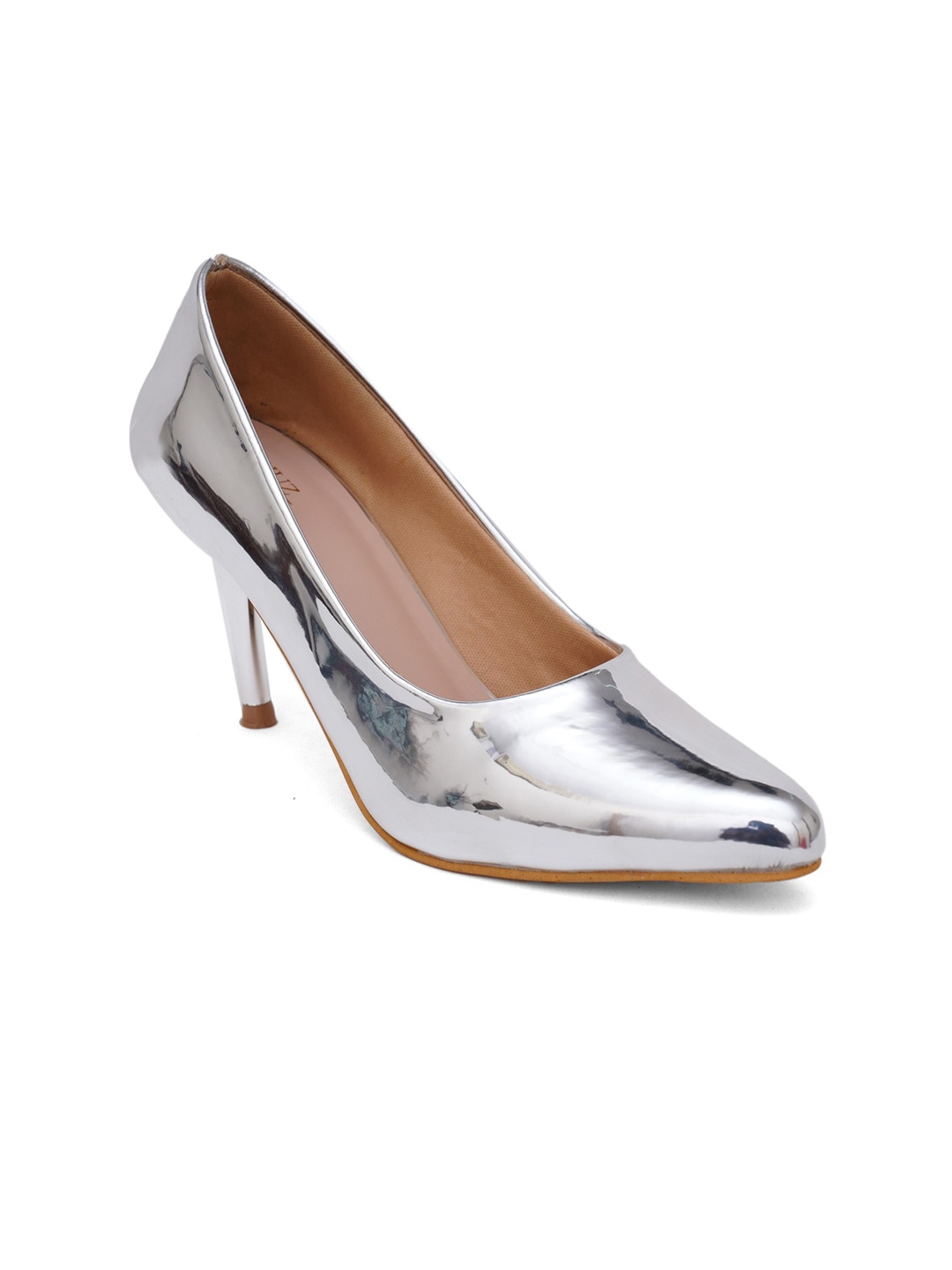 

SHUZ TOUCH Women Silver-Toned Stiletto Pumps