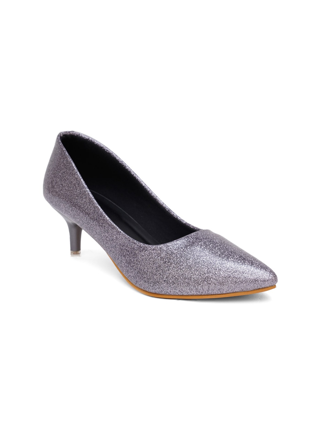 

SHUZ TOUCH Women Grey Kitten Pumps