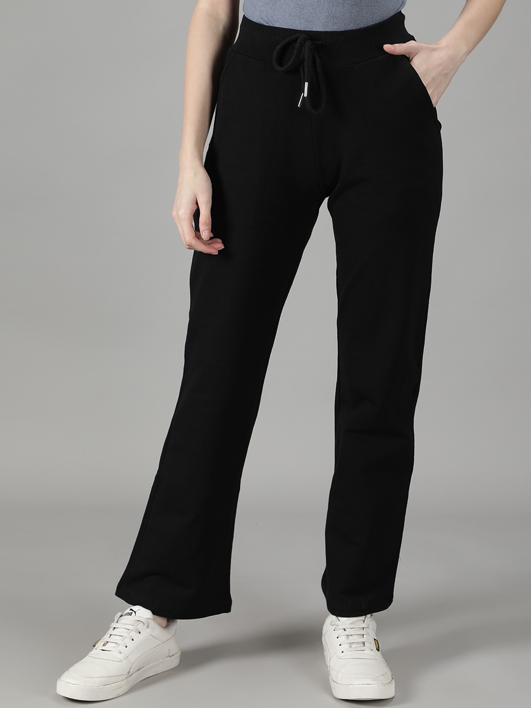 

Sonex Gold Women Black Solid Cotton Track Pant