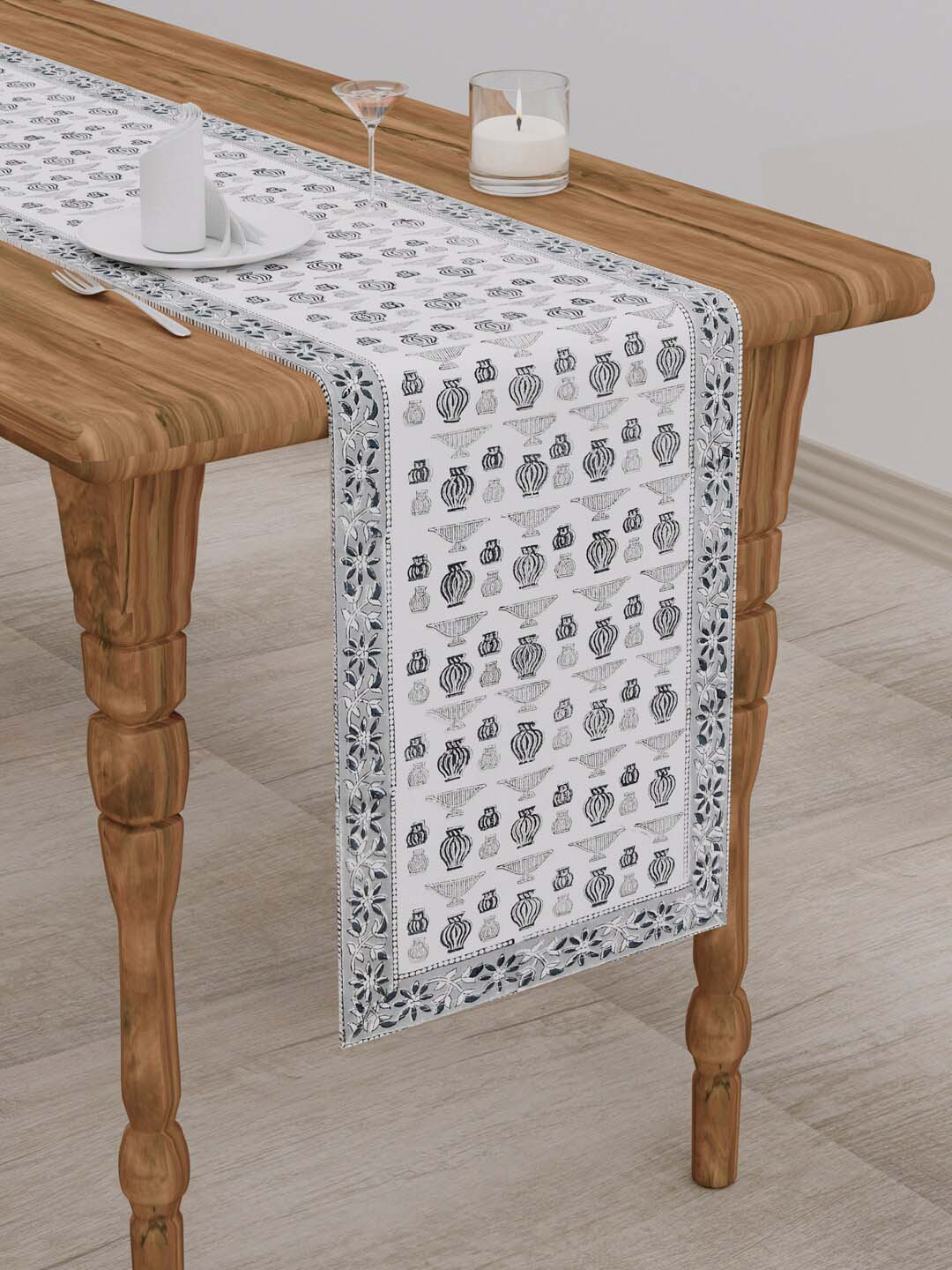 

Gulaab Jaipur White Printed Table Runners