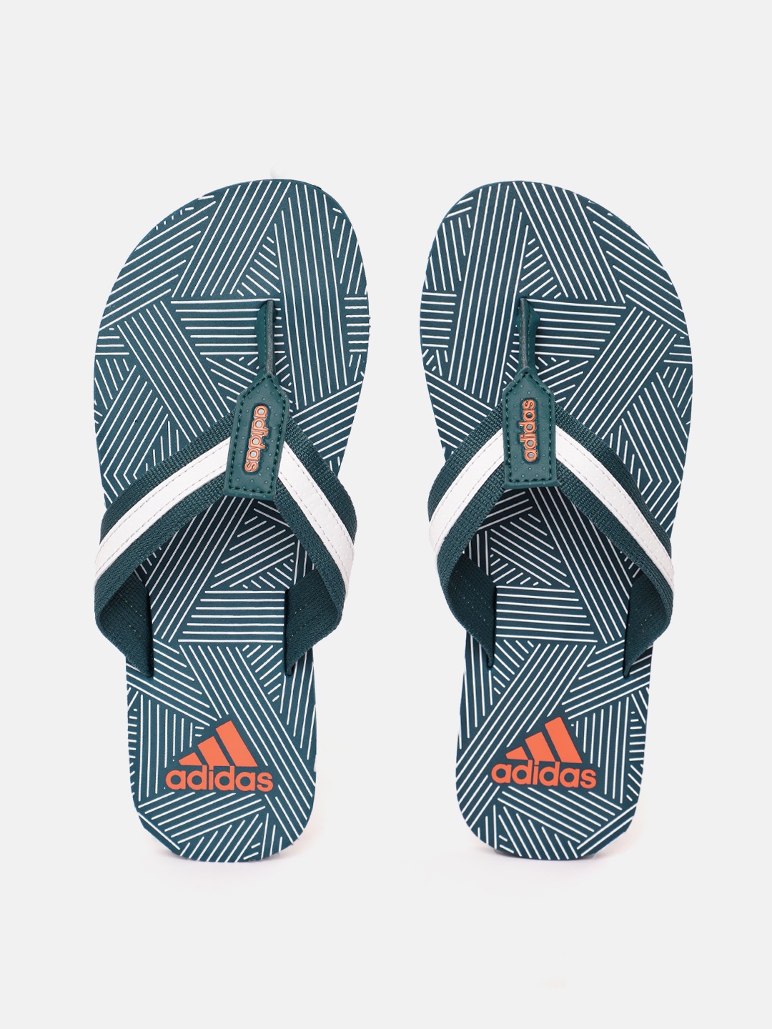 

ADIDAS Men Striped Thong Flip-Flops, Teal