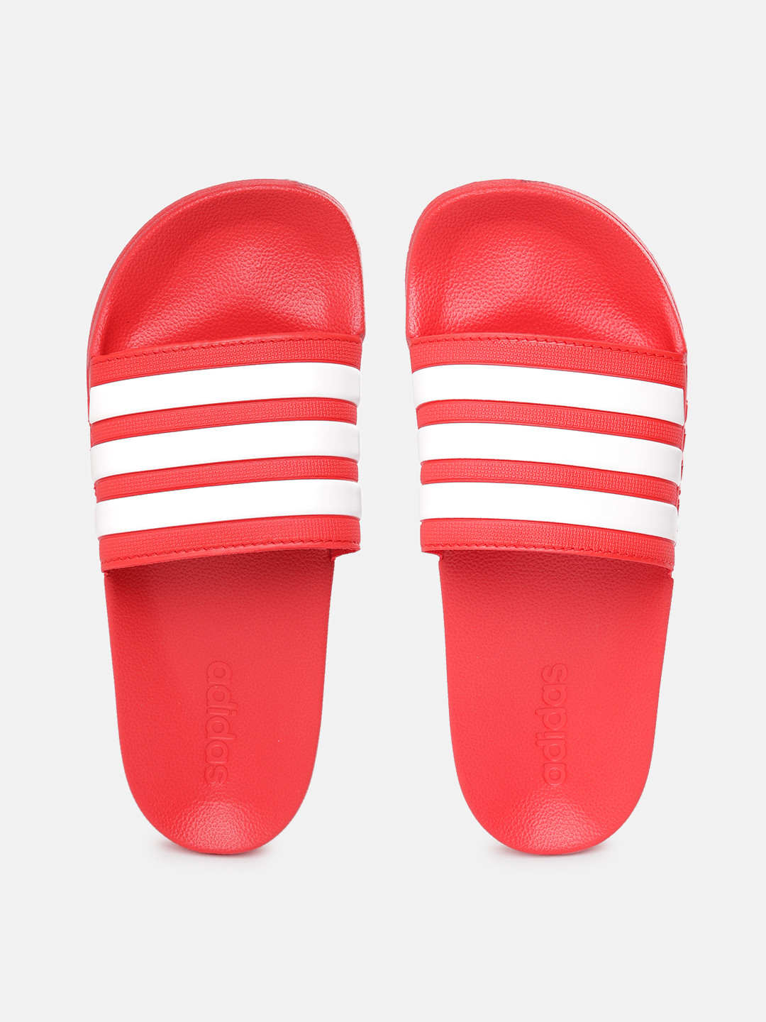 

ADIDAS Unisex Adilette Shower Striped Sliders, Red