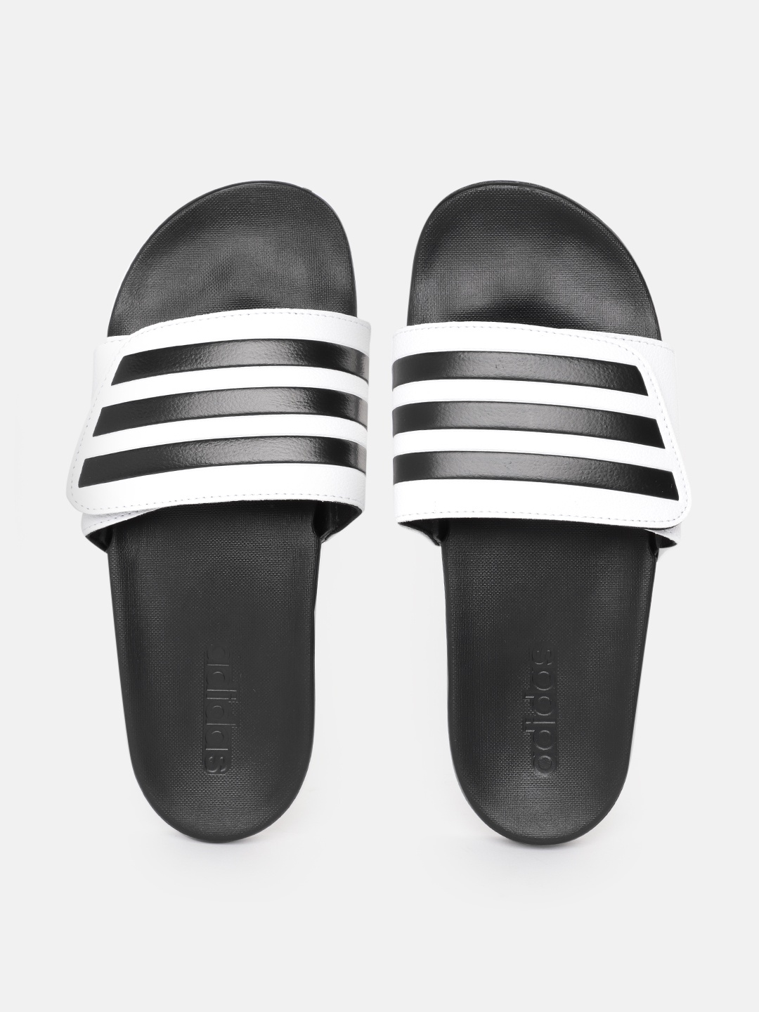 

ADIDAS Unisex Striped Sliders, White