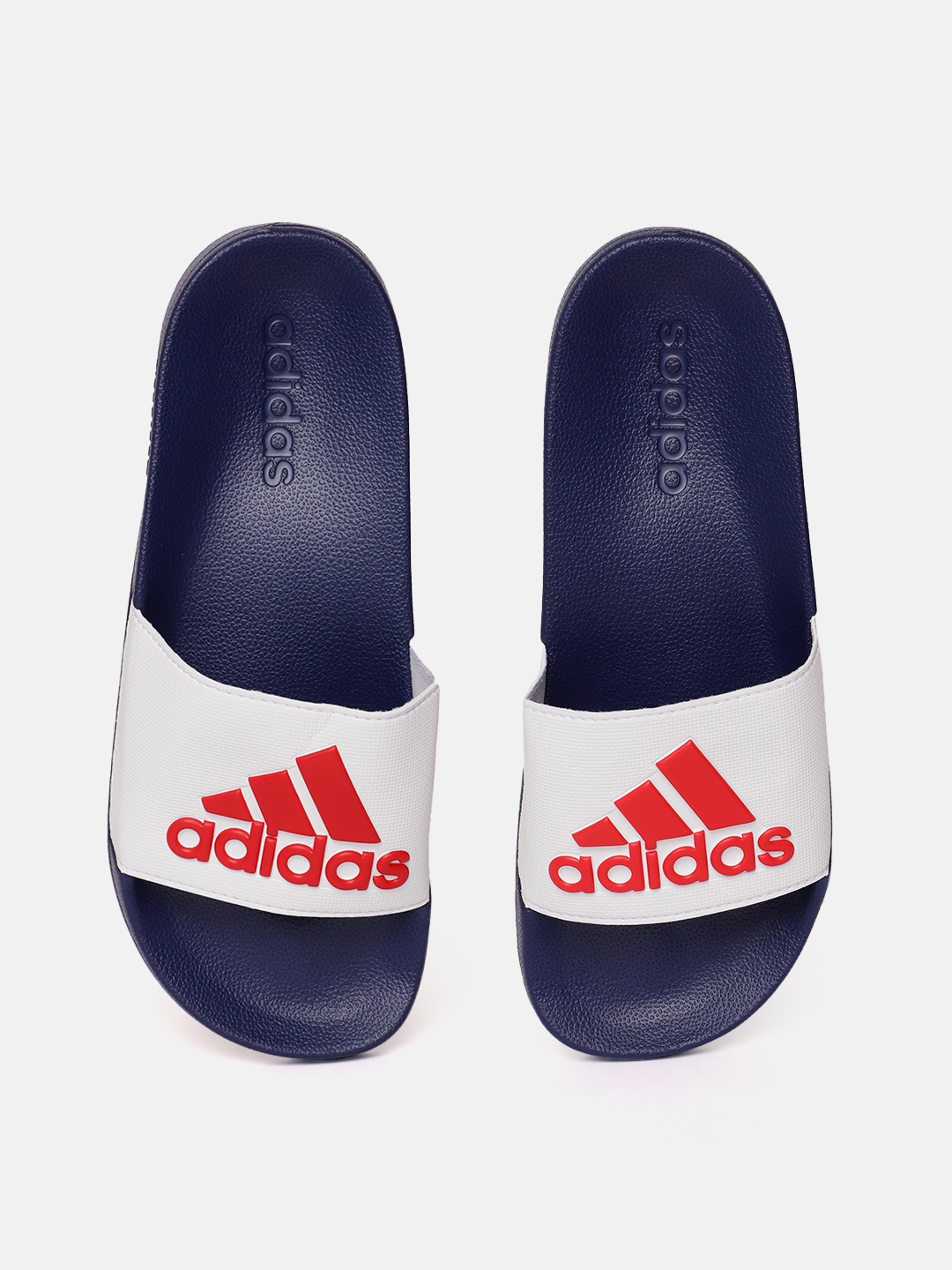 

ADIDAS Unisex Navy Blue & White Printed Sliders