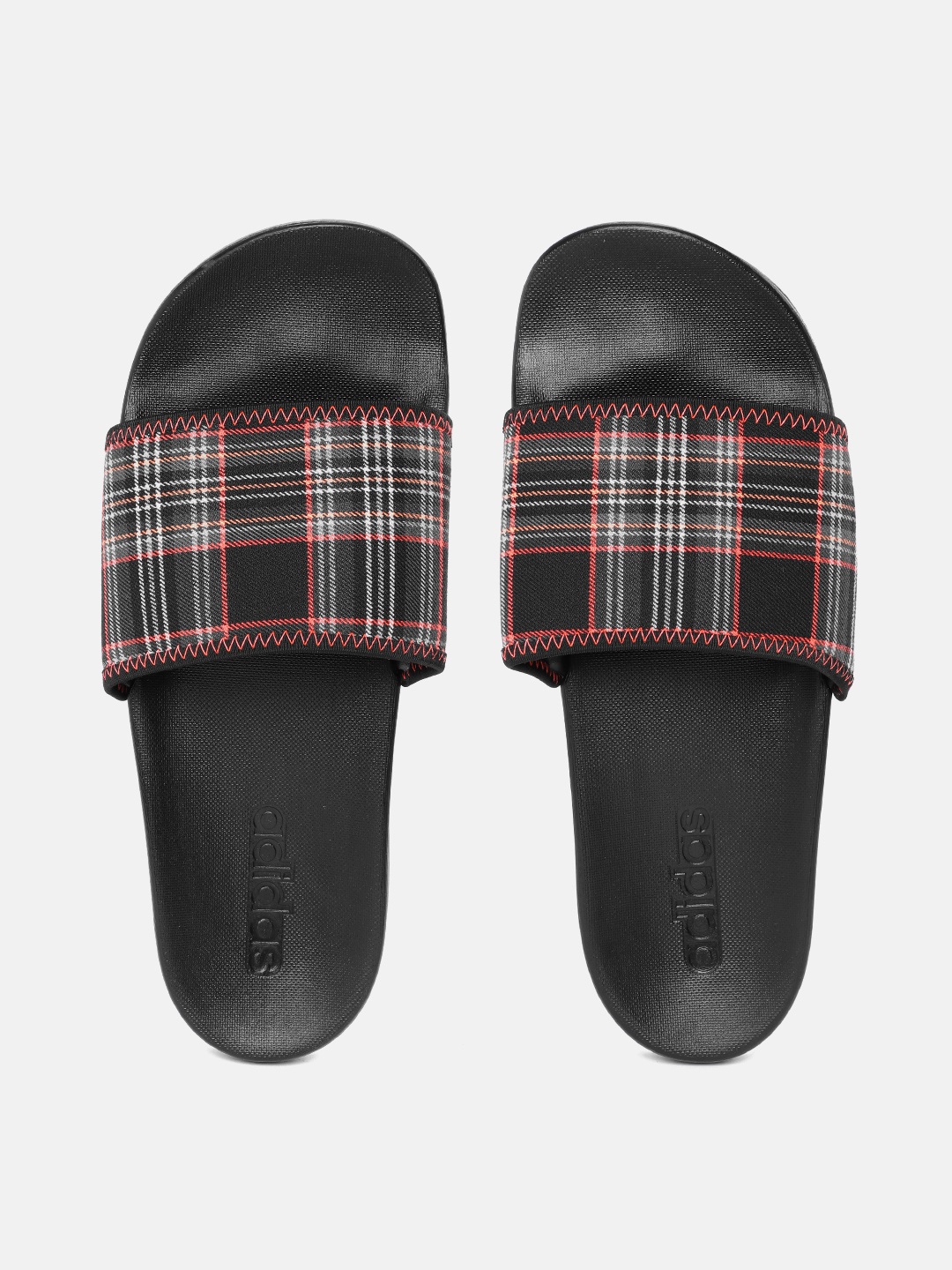 

ADIDAS Unisex Striped Sliders, Black