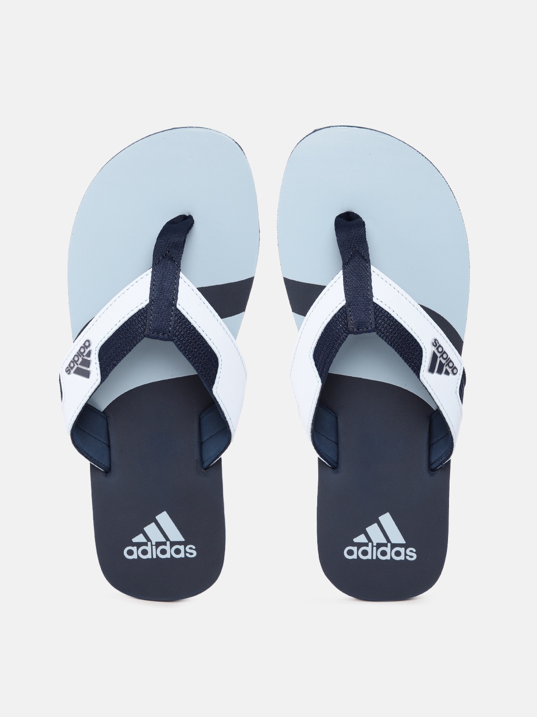 

ADIDAS Men Brand Logo Print Thong Flip-Flops, Blue