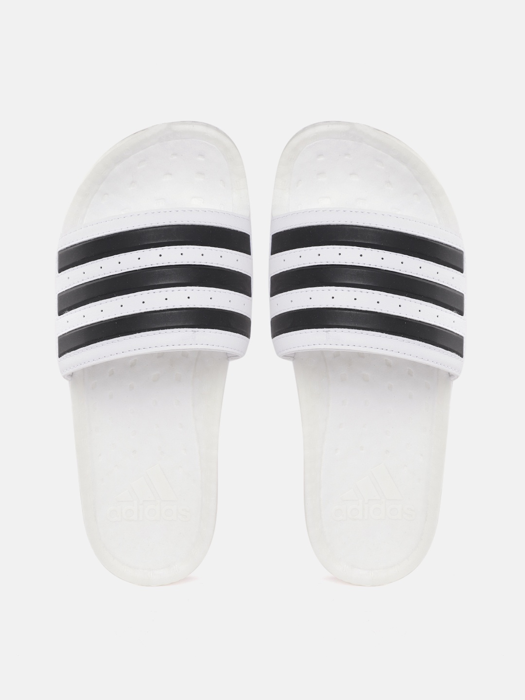 

ADIDAS Unisex Striped Adilette Boost Sliders, White