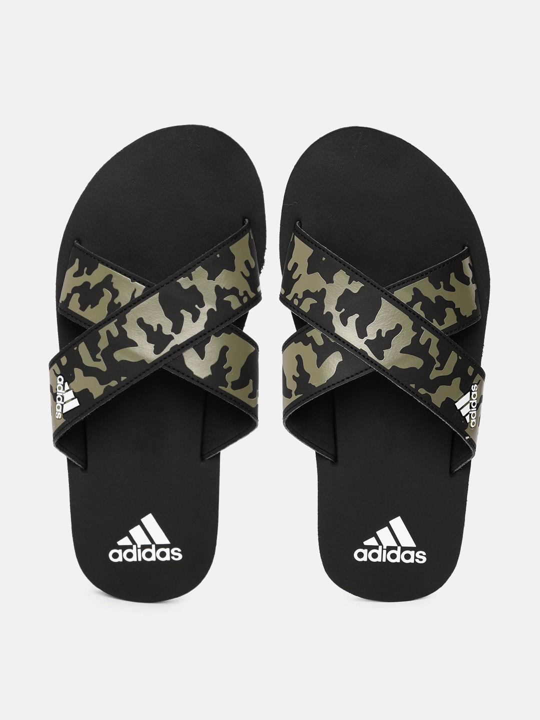 

ADIDAS Men Camouflaged Print Sliders, Black
