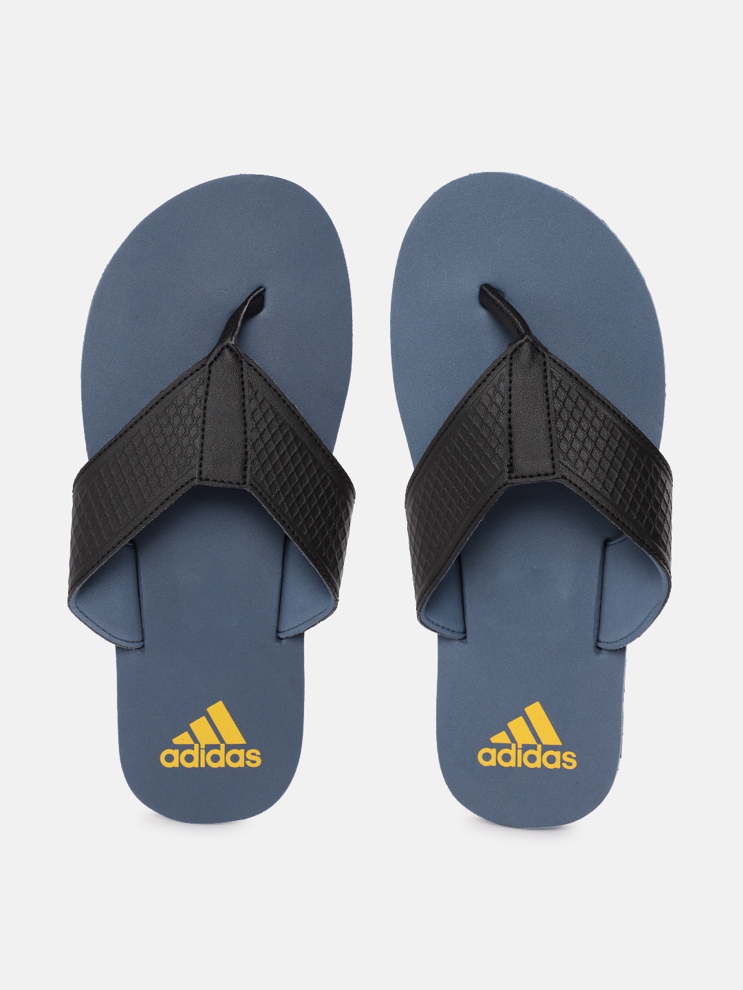 

ADIDAS Men Textured Thong Flip Flops with Printed Detail, Blue