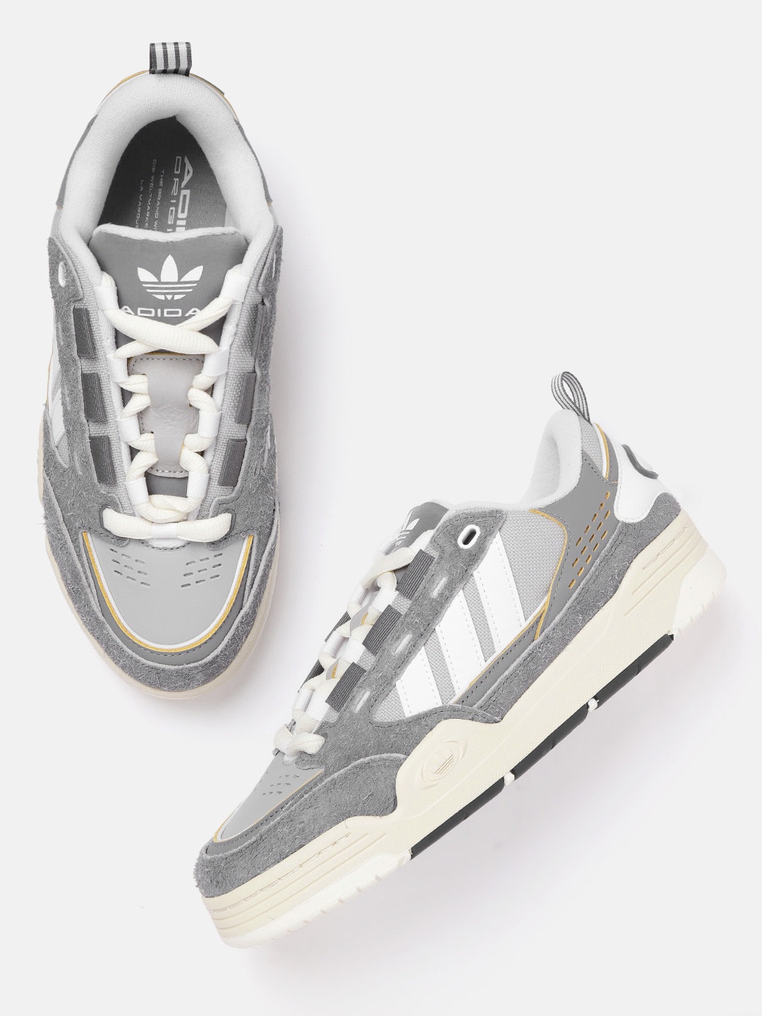 

ADIDAS Originals Men Leather Perforated Adi2000 Sneakers, Grey