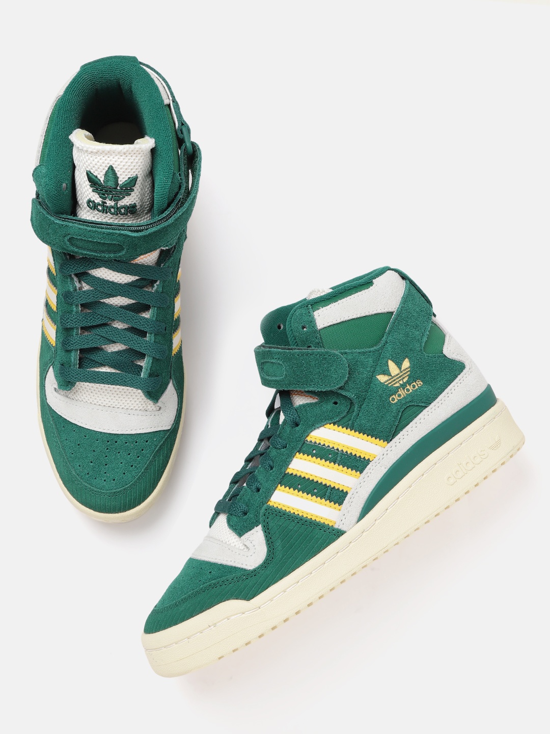 

ADIDAS Originals Men Colourblocked Forum 84 HI Mid-Top Sneakers, Green