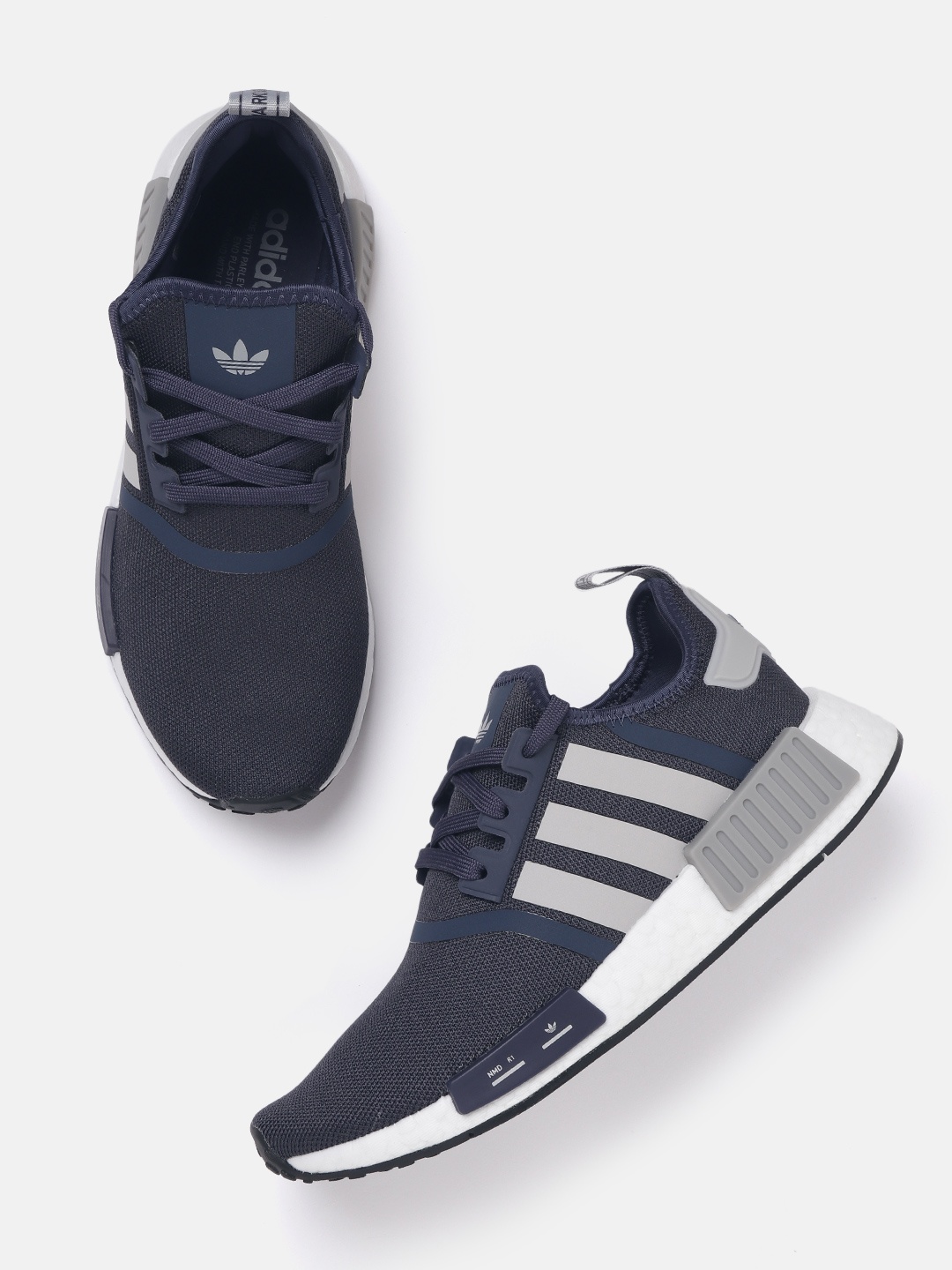 

ADIDAS Originals Men Woven Design Striped Detail NMD_R1 Sneakers, Navy blue