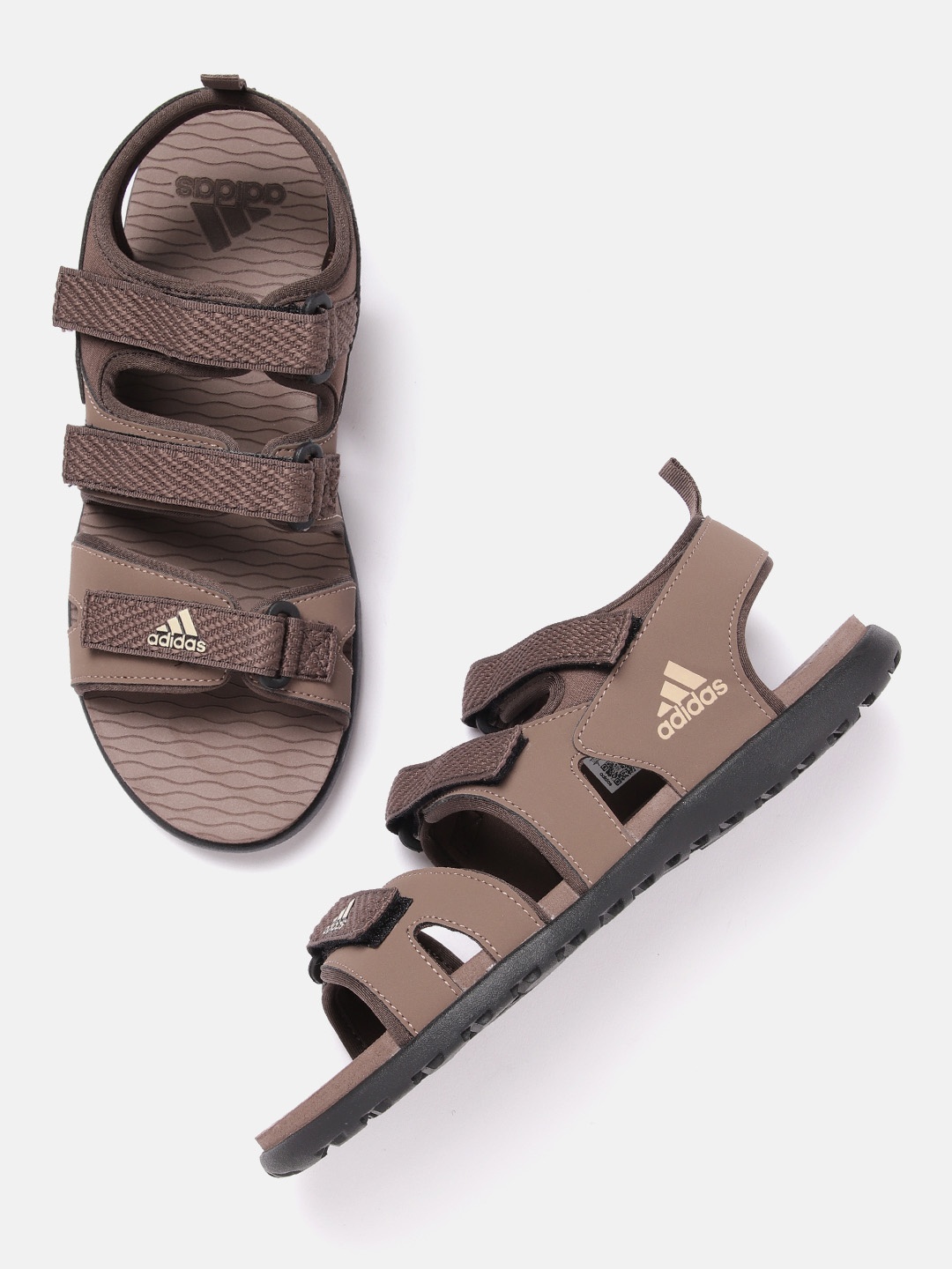 

ADIDAS Men Woven Design Yanet Striped Sports Sandals, Brown