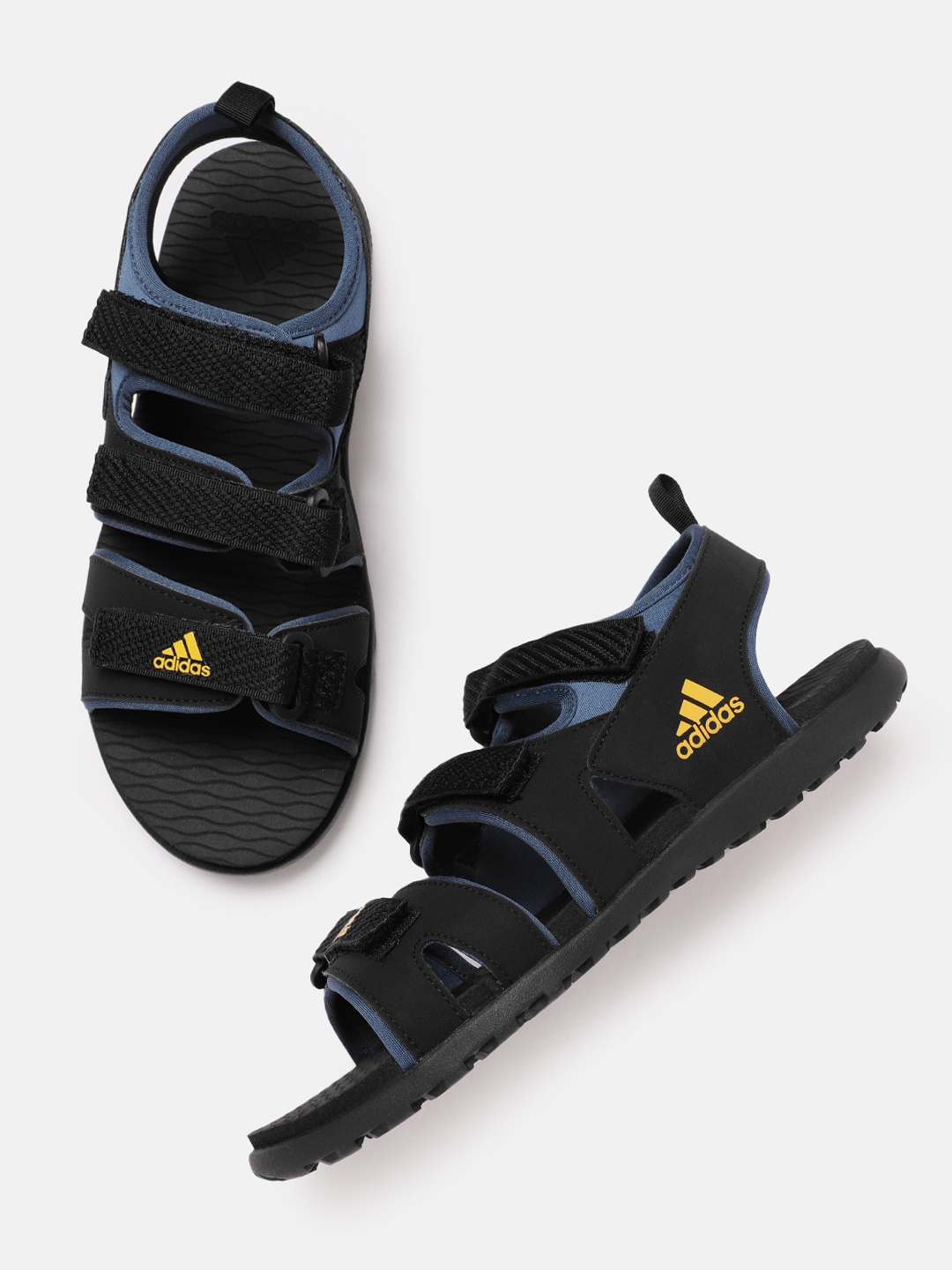 

ADIDAS Men Woven Design Yanet Striped Sports Sandals, Black