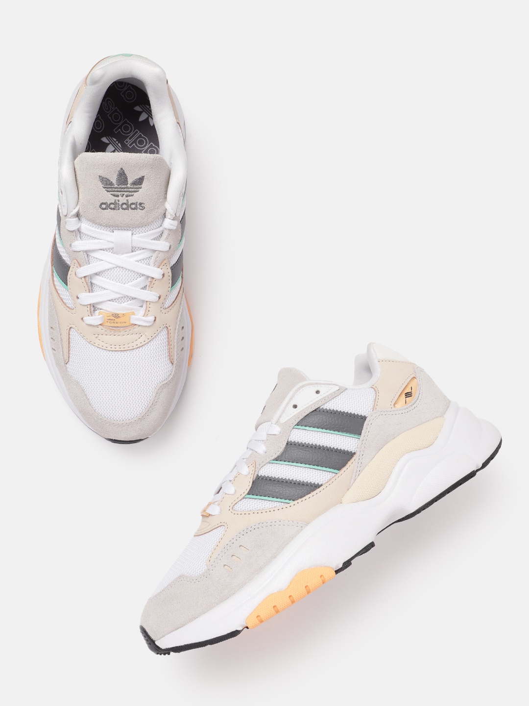 

ADIDAS Originals Men Colourblocked Retropy F90 Sneakers with Striped Detail, White