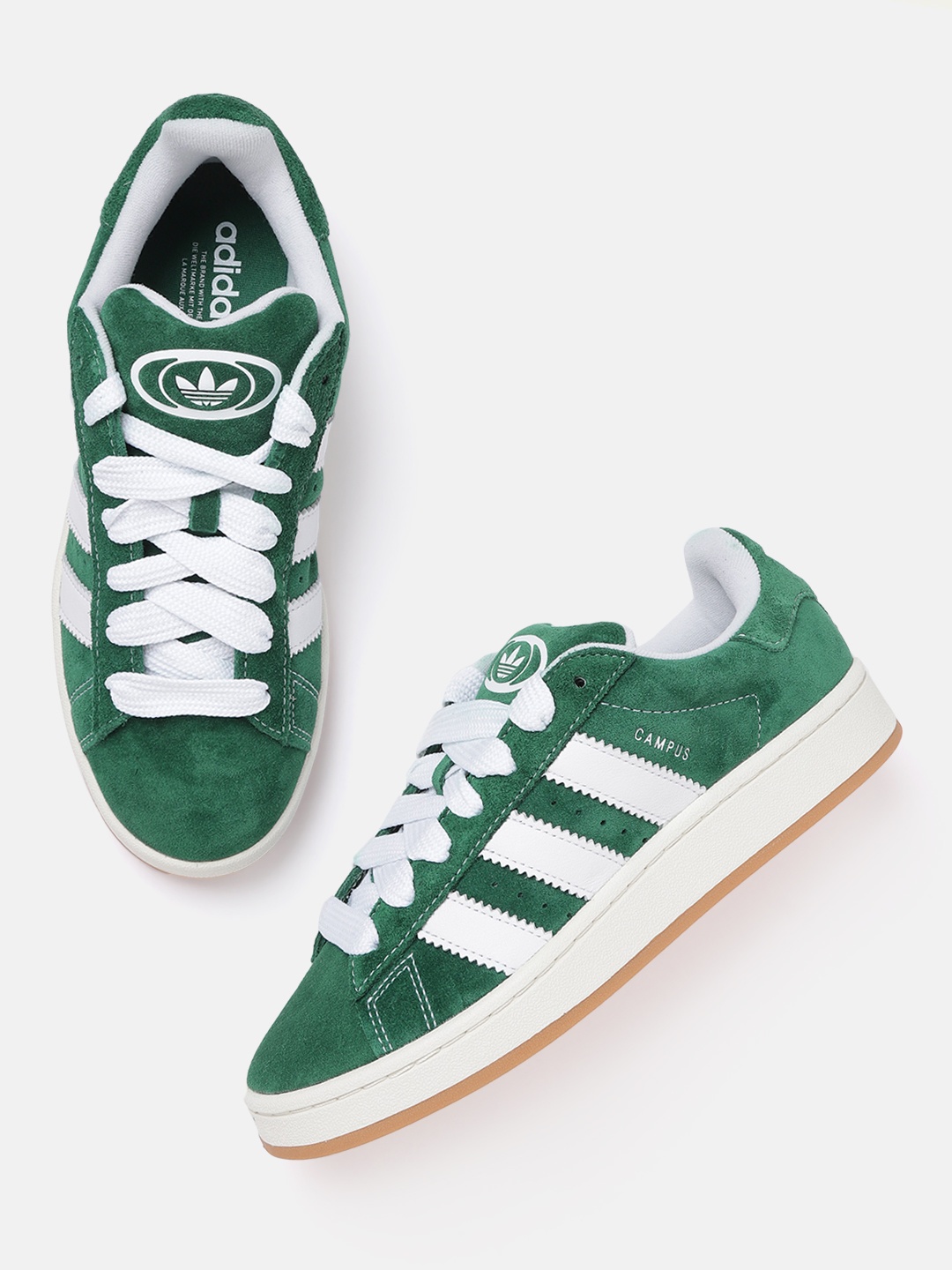 

ADIDAS Originals Men Striped Detail Leather Campus Next Gen Sneakers, Green