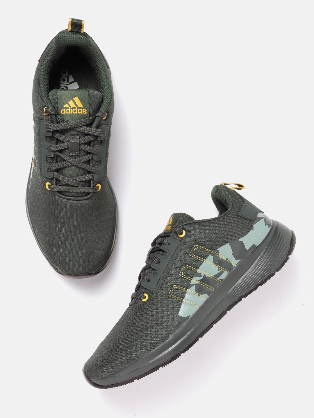 

ADIDAS Men Camouflage Print Detail Streetgaze MS Running Shoes, Olive
