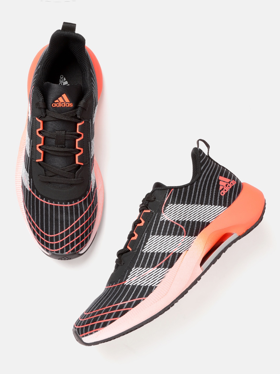

ADIDAS Men Striped Fabu Run Shoes, Black