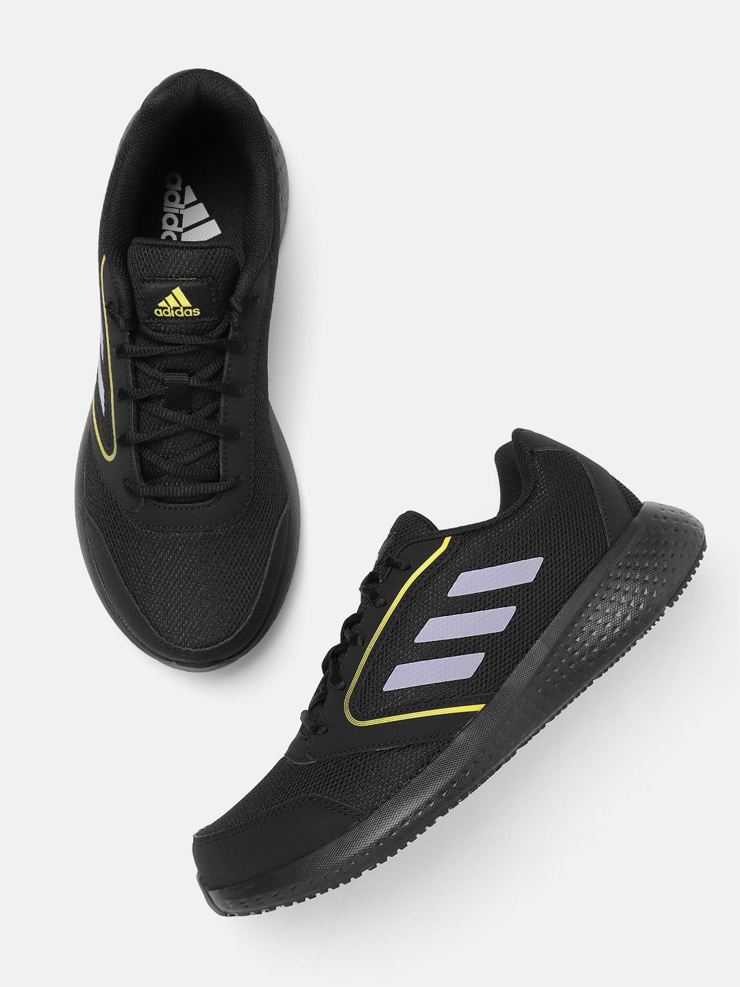 

ADIDAS Men Woven Design Fluento Running Shoes, Black