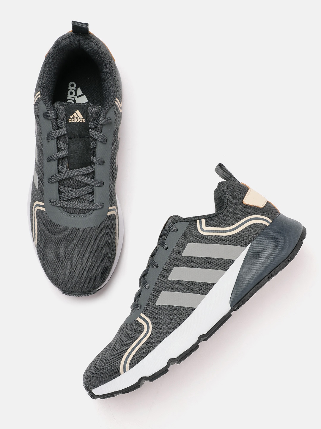 

ADIDAS Men Woven Design Ray Run Shoes, Grey