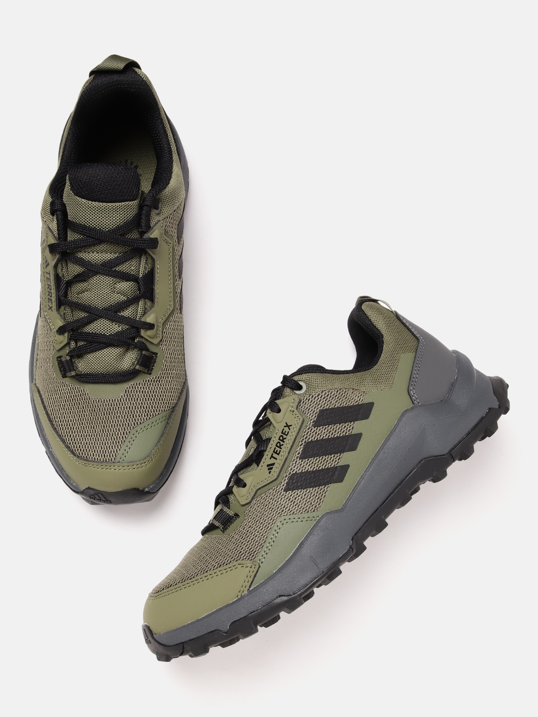 

ADIDAS Men Woven Design Terrex AX4 Wide Trekking Shoes, Olive