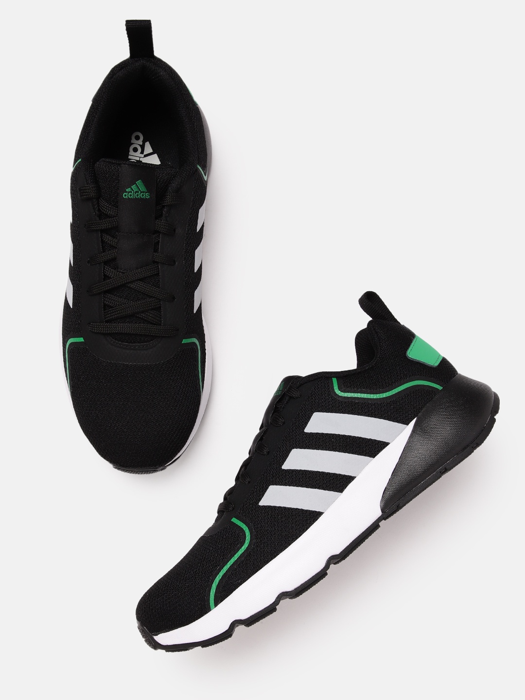 

ADIDAS Men Woven Design Ray Run Shoes, Black