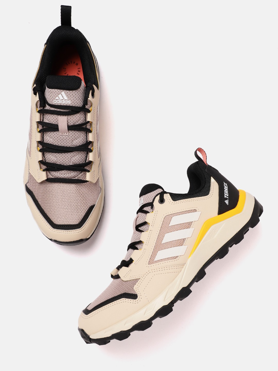 

ADIDAS Men Woven Design Tracerocker 2 Running Shoes, Beige