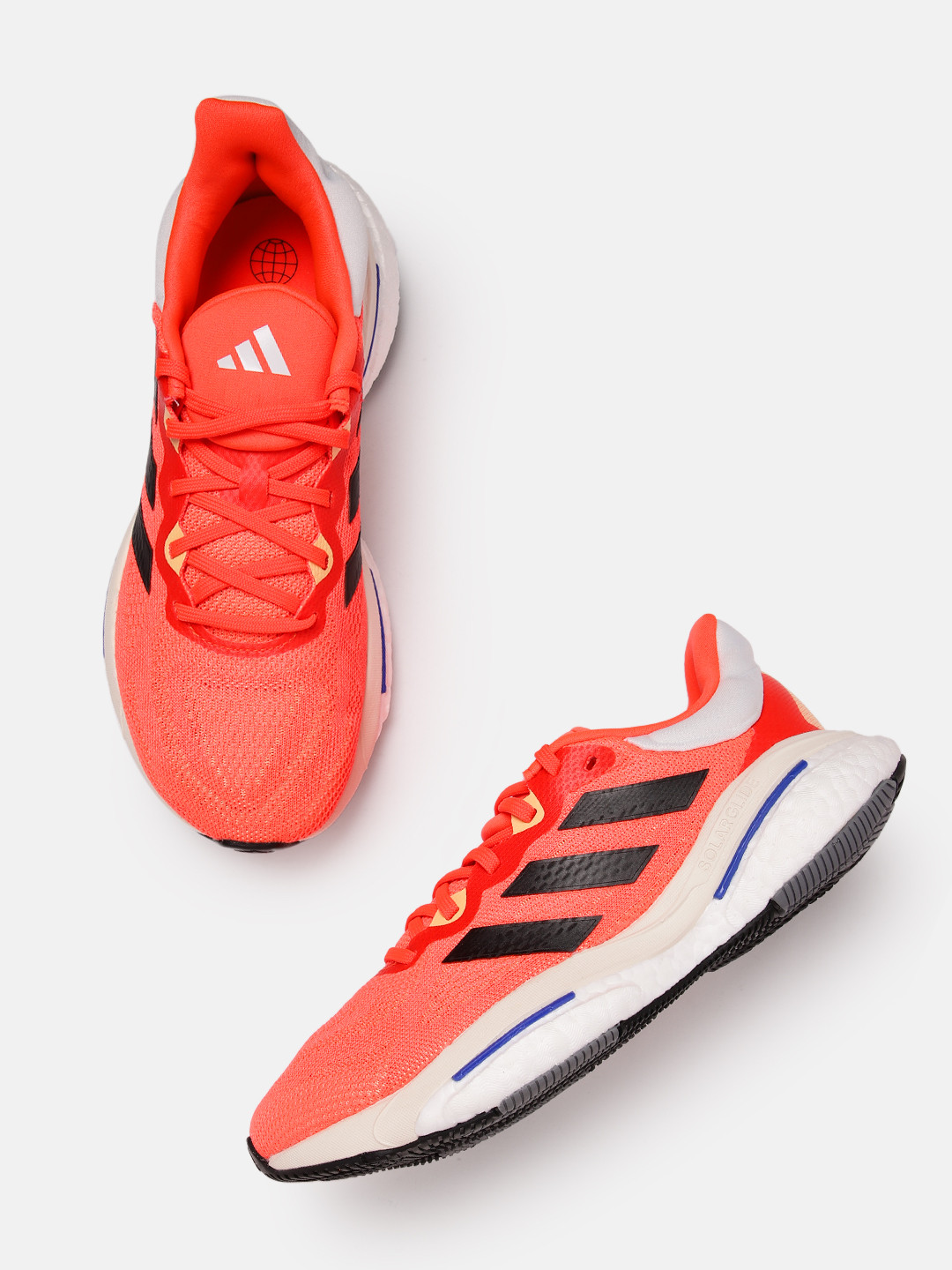 

ADIDAS Men Woven Design Striped Detail Solar Glide 6 M Running Shoes, Orange