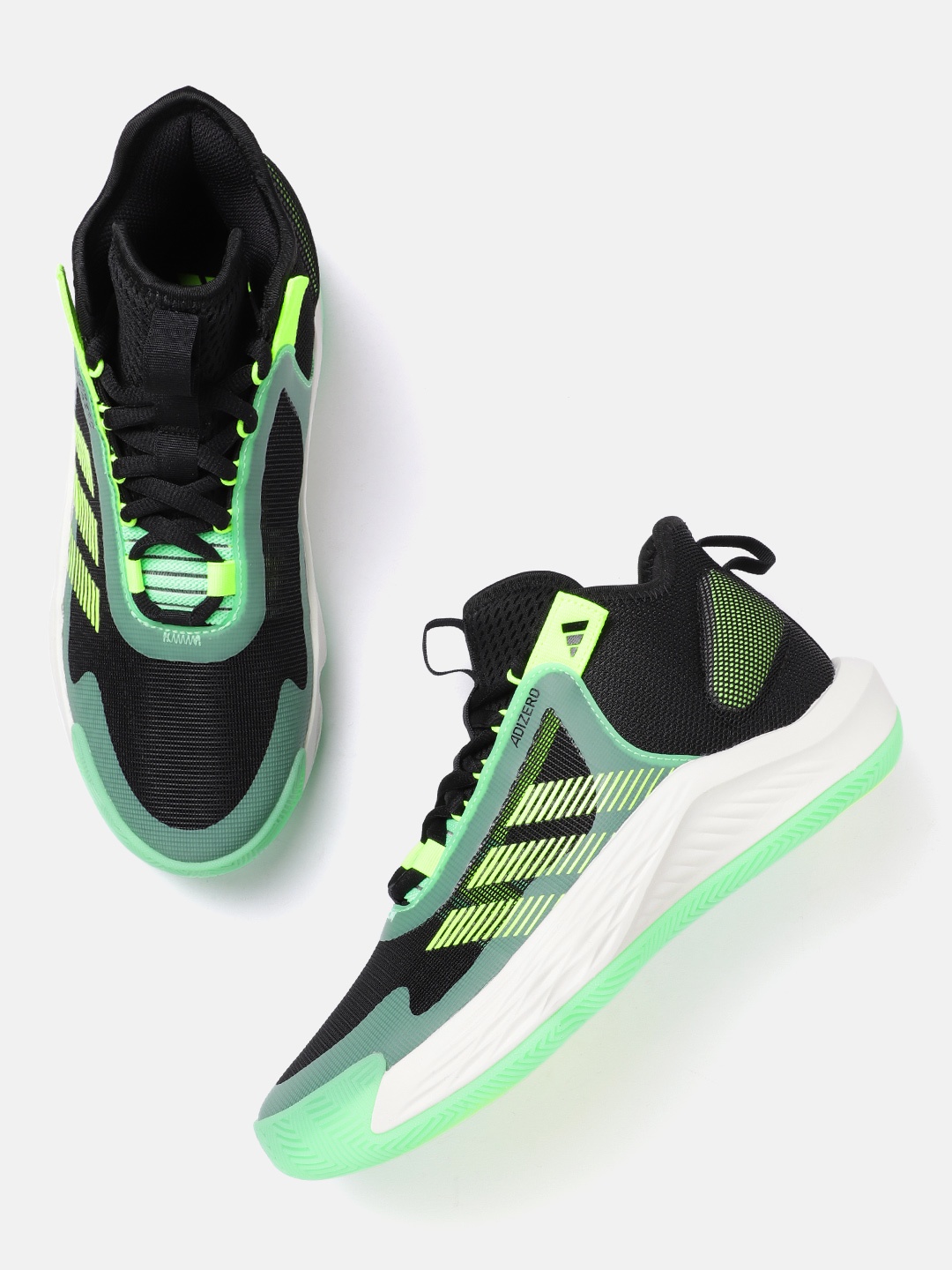 

ADIDAS Unisex Colourblocked Woven Design Adizero Select Basketball Shoes, Black