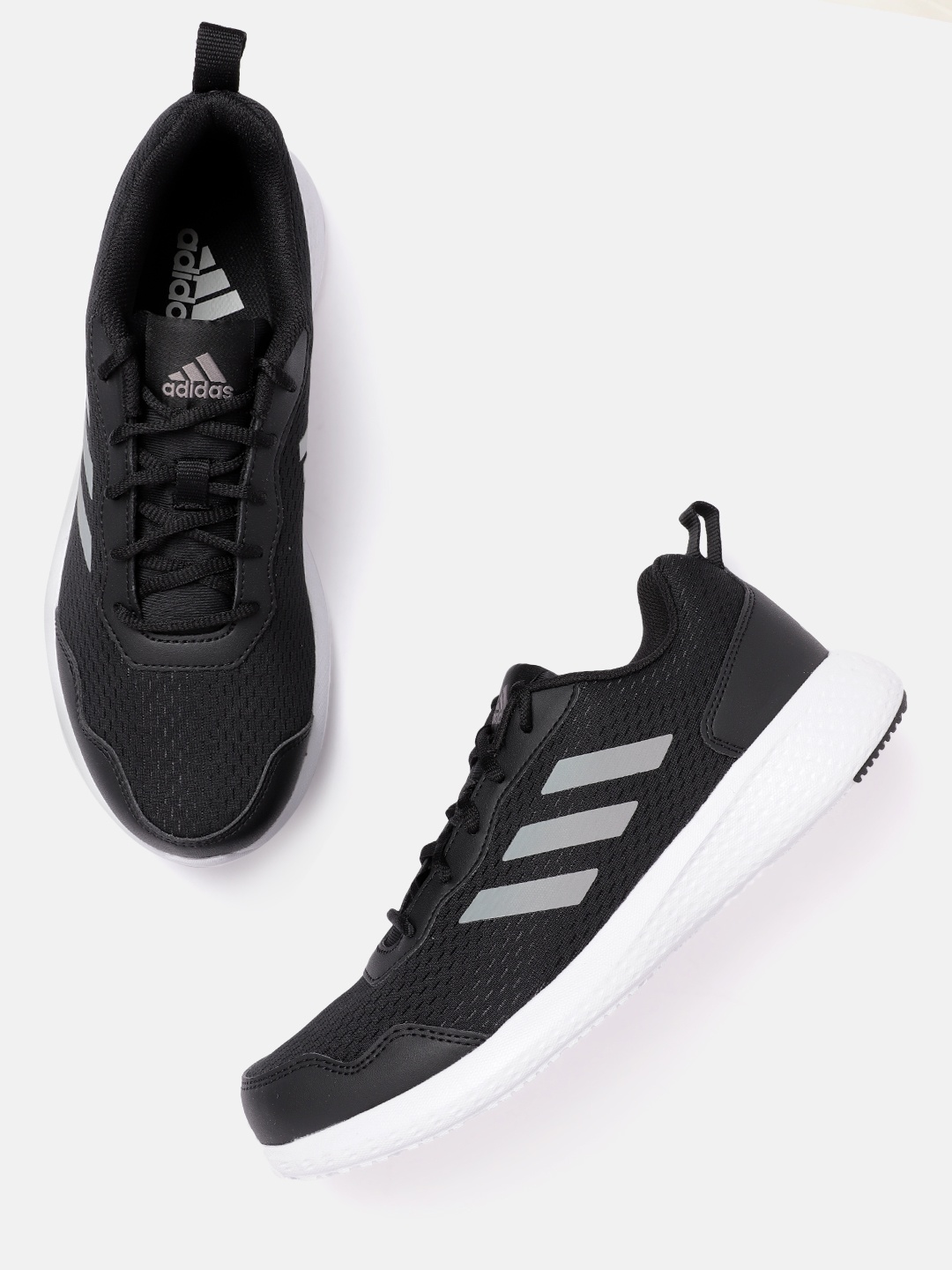 

ADIDAS Men Woven Design Restound Running Shoes, Black