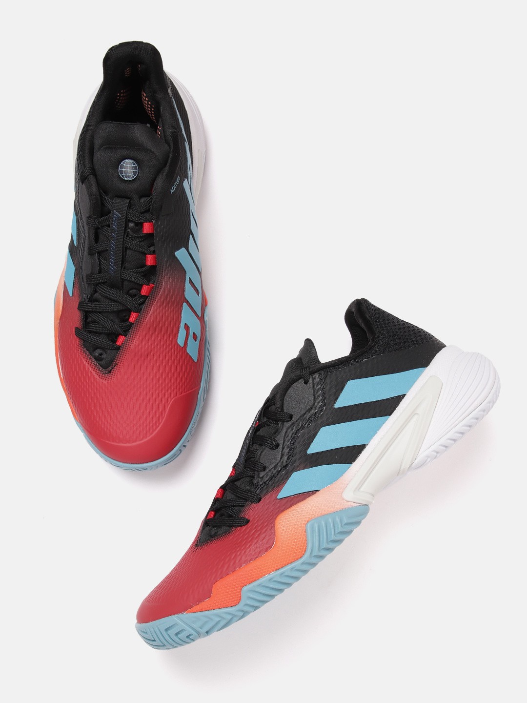 

ADIDAS Men Colourblocked Barricade Tennis Shoes, Red